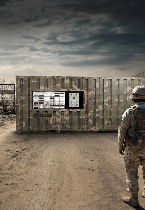 a soldier standing in army base