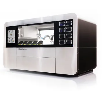 Side view of CA-M, a white modular container kitchen