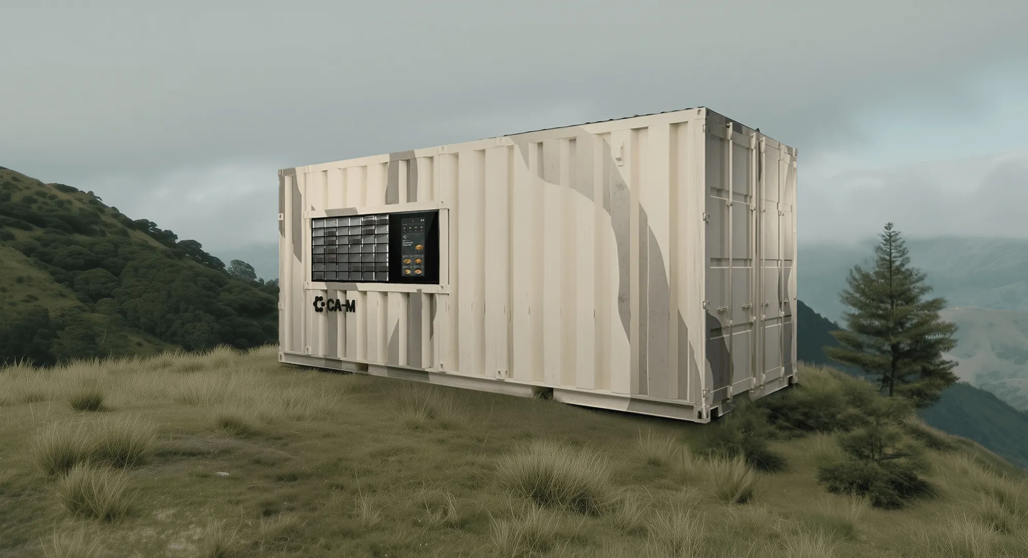 CA-M containerized robotic kitchen by Circus Group deployed in outdoor field environment for autonomous food service
