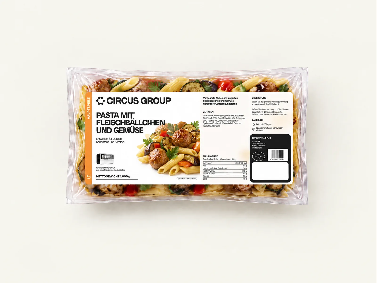 Pasta with Meatballs and Vegetables – Circus Group pod