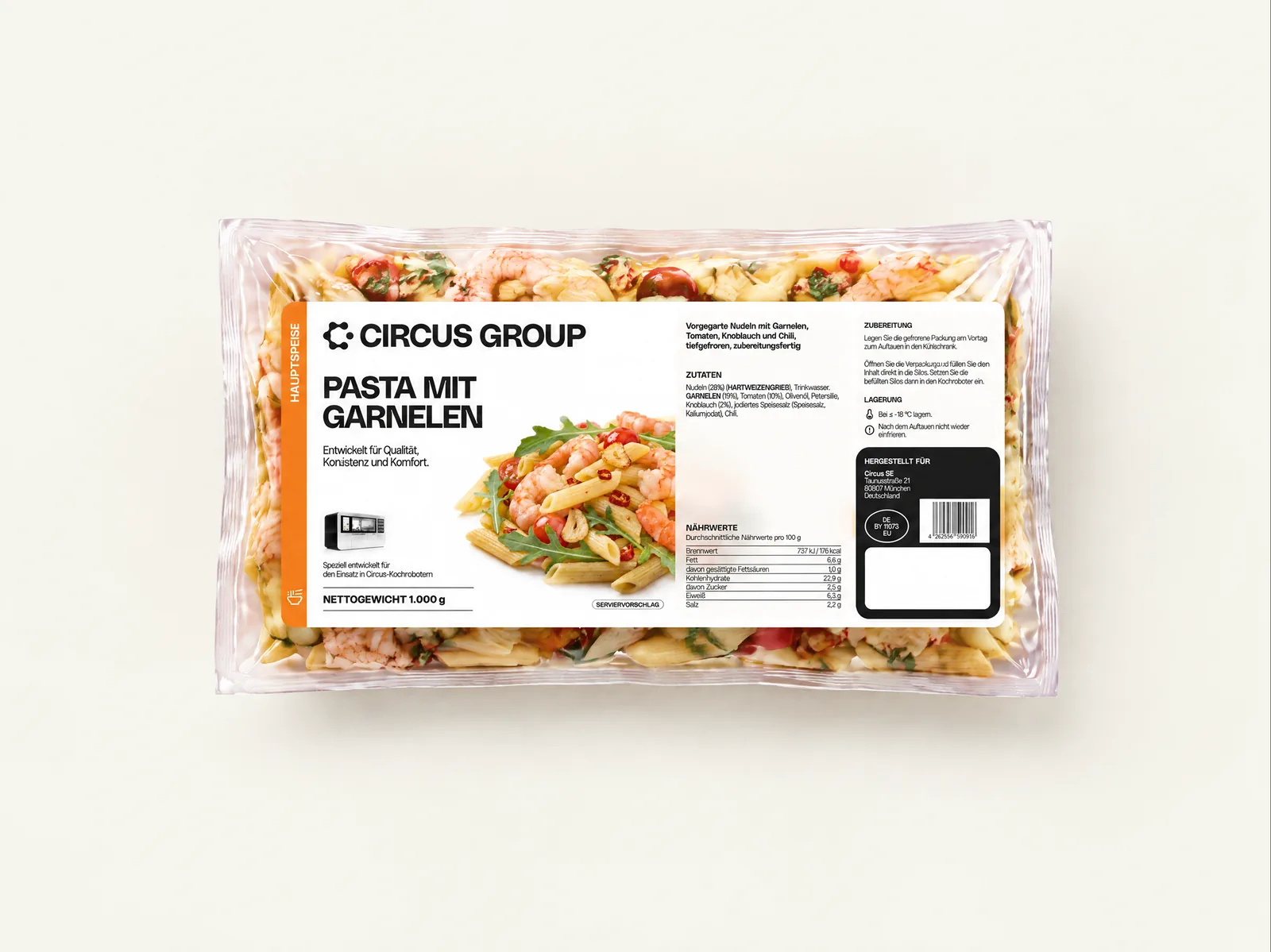 Pasta with Prawns – Circus Group pod