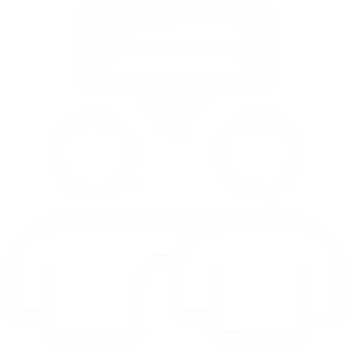 Symbol zweier Menschen mit Sprechblase, die Kommunikation oder Gespräch darstellt.
