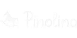 Pinolino Schriftzug mit stilisiertem Schaukelpferd als Logo.
