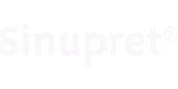 Sinupret® Markenname in weißem Text auf transparentem Hintergrund.