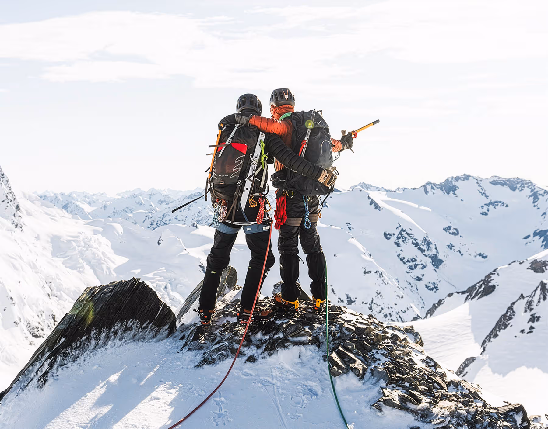 A couple of climbers on the summit.