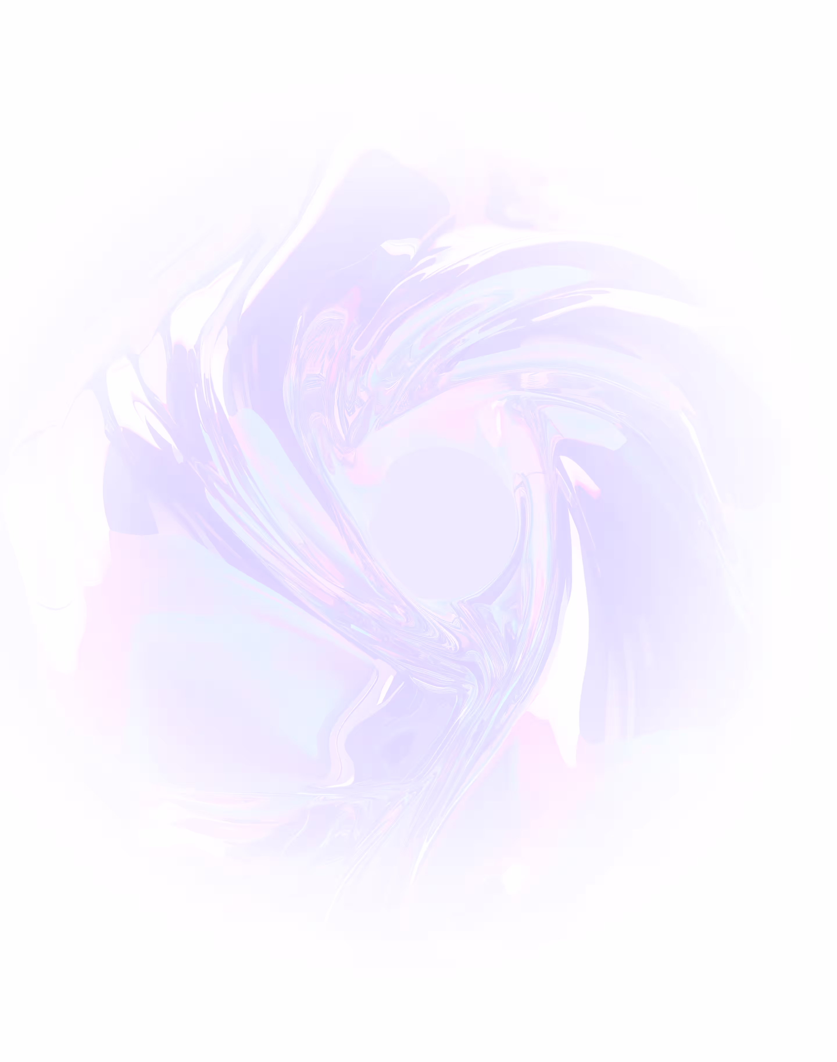 A soft pastel ribbon-like swirl centered on a white background.