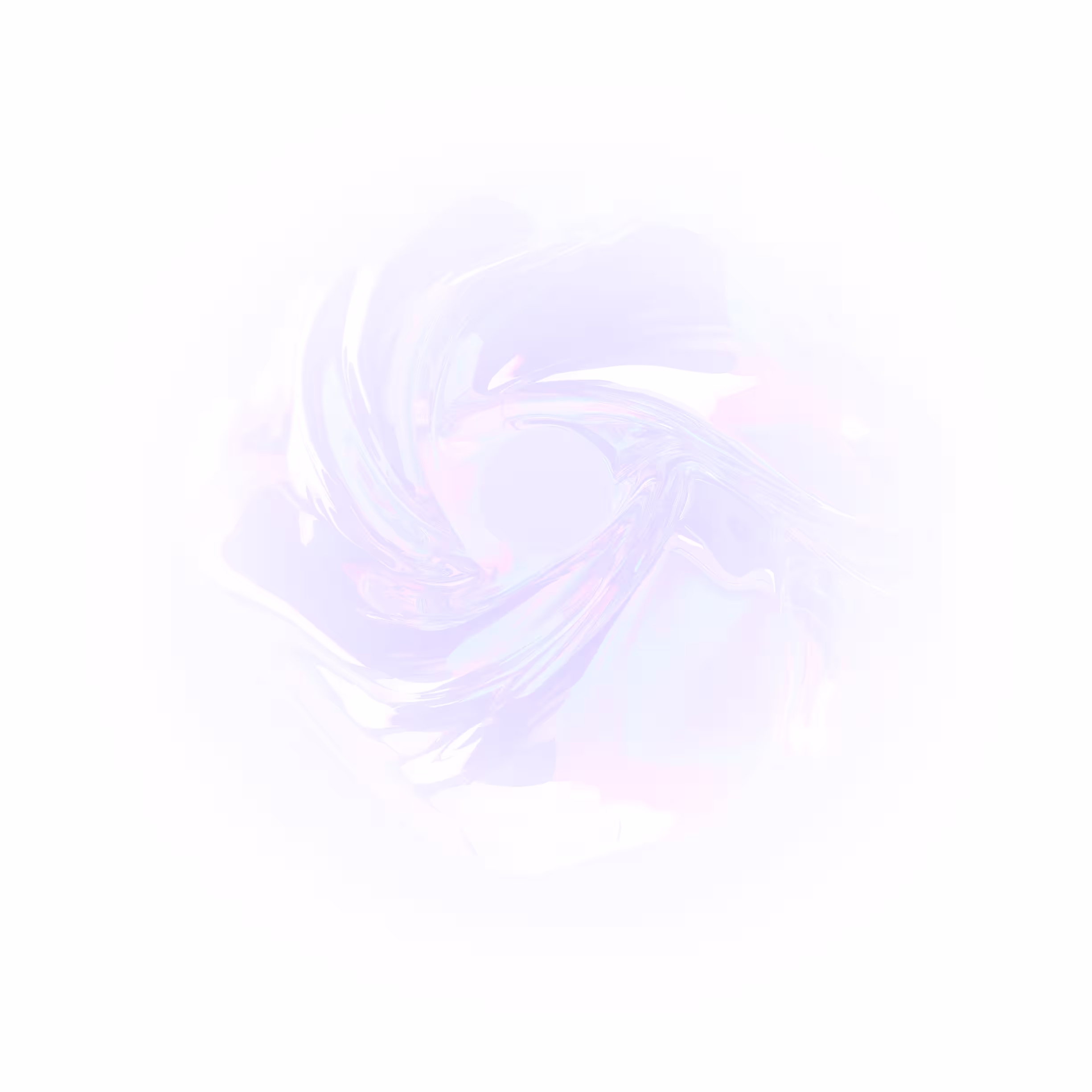 A soft pastel swirl forming an orb-like shape on a clean white background.