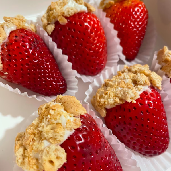 Cheesecake stuffed strawberries by Ashley's Antojitos Grand Rapids, MI