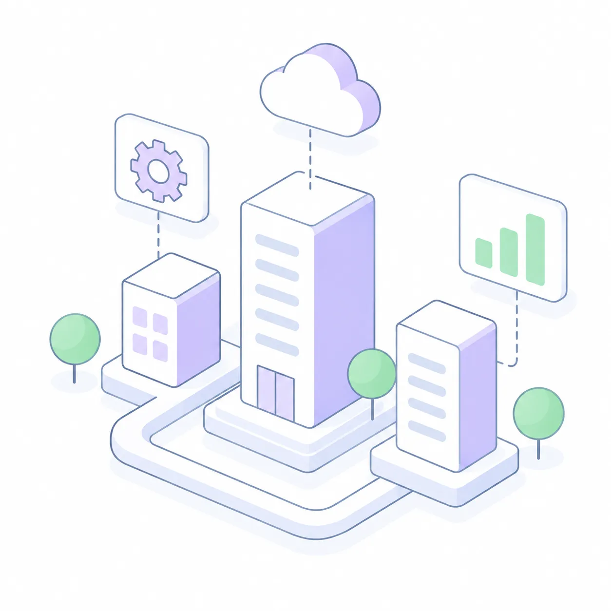 Enterprise systems architecture being mapped across integrated business platforms
