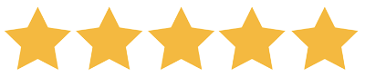 Pięć żółtych gwiazdek reprezentujących ocenę najwyższej jakości.