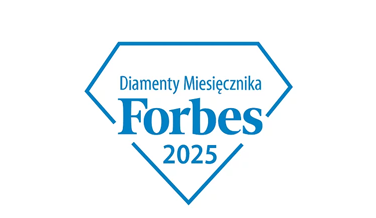 Logo Diamenty Miesięcznika Forbes 2025 w kształcie diamentu.