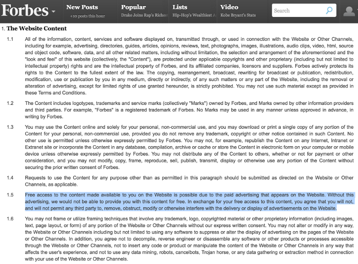 forbes screenshot on website content