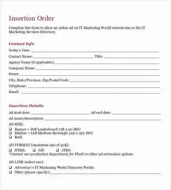 insertion order template