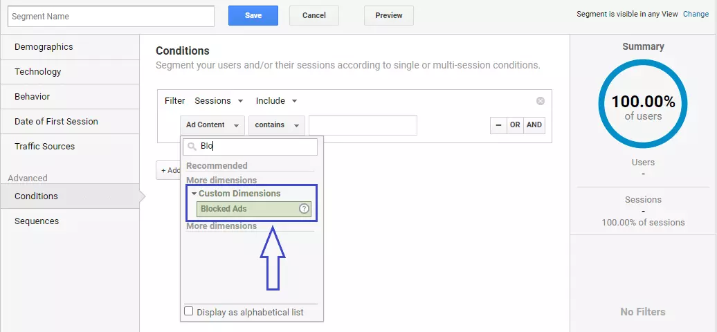 Blocked Ads in Google Analytics