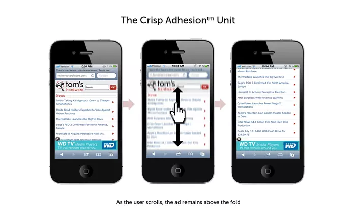 An Adhesion Banner Mobile Ad