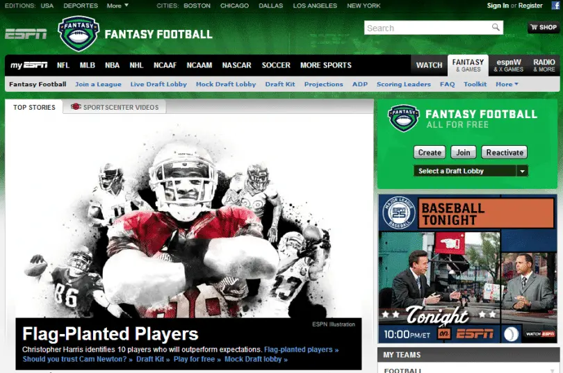 Example of a house ad run by ESPN used to fill unsold ad inventory in Google Ad Manager