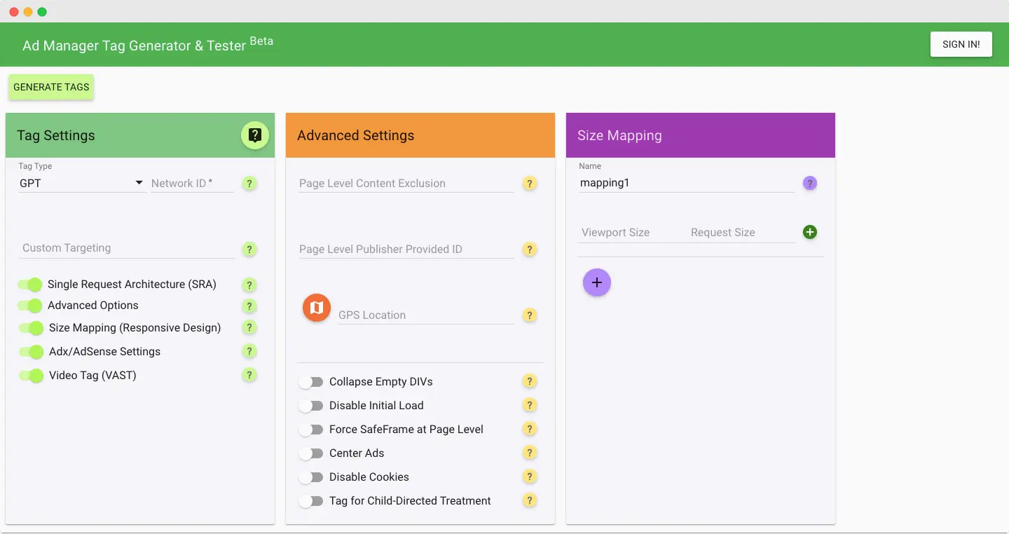 Ad Manager Tag Generator & Tester
