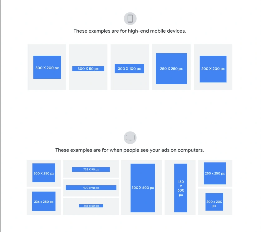 Best Google ad sizes for mobile and desktop to increase page RPM.