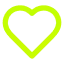 Gray heart icon enclosed by a bright green heart outline.