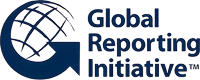 Global Reporting Initiative logo with a stylized globe and arrow design.