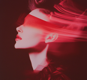 Abstract Red Portrait Woman
