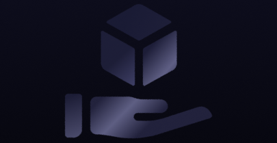 A stylized hand icon holding a three-dimensional cube.