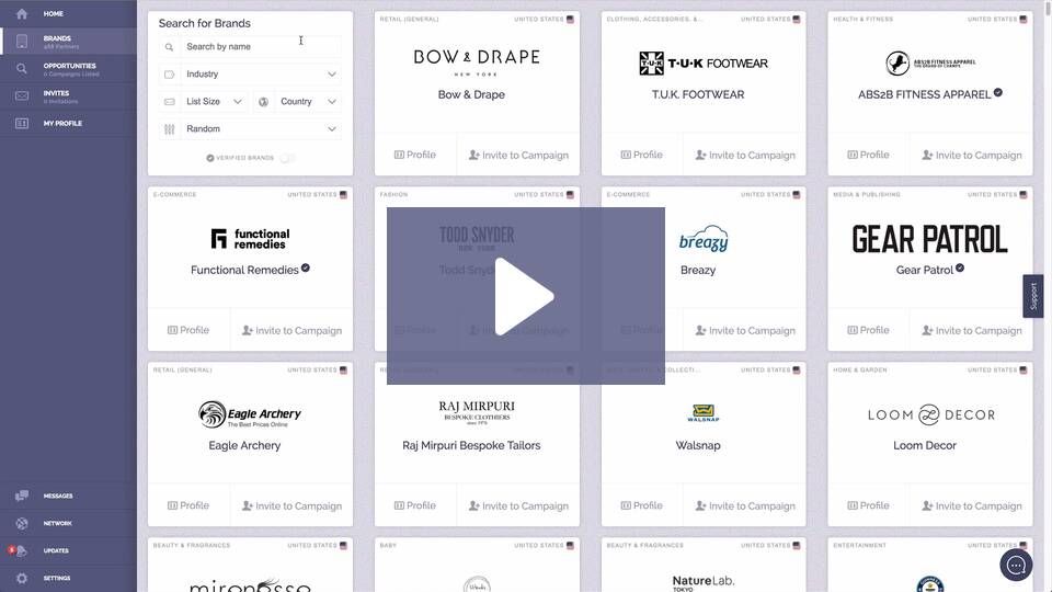 ViralSweep Partner network demo
