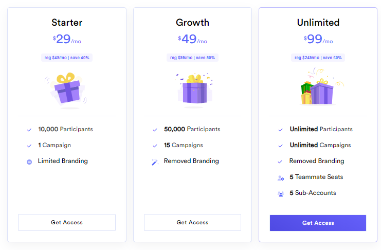 PerkZilla Plans & Pricing