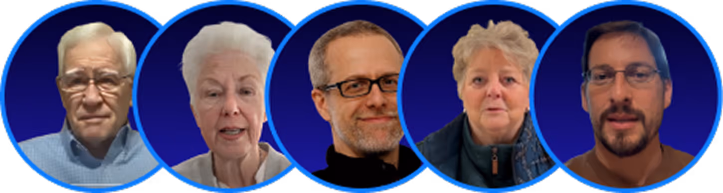 Decentralized masters members avatars stacked side by side