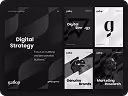 Collage of six images showcasing digital marketing themes including a hand emoji, typography, people collaborating, product packaging, and content marketing graphics.