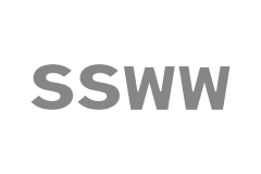 Gray text S S W W on a transparent background.