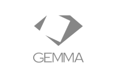 Logo of GEMMA, consisting of an abstract geometric shape above the text GEMMA.