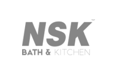 NSK Bath & Kitchen logo in gray text on white background.