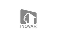 Inovar logo with stylized profile and upward arrow inside a rounded square.