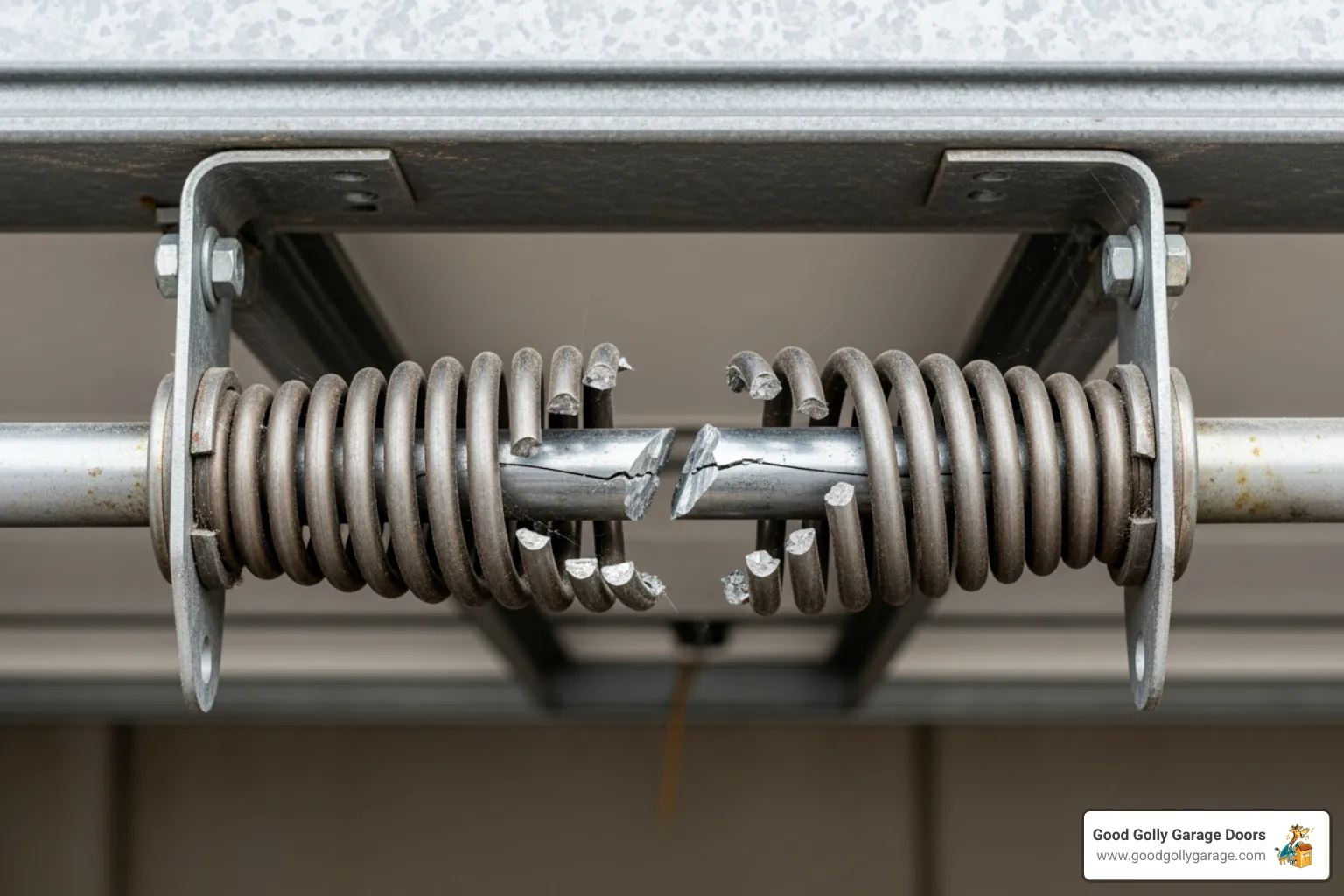 broken torsion spring above garage door - professional garage door repair in austin tx