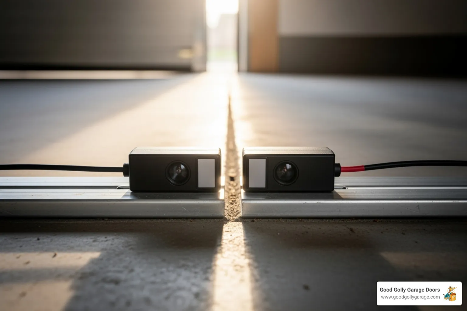 safety sensors at the bottom of a garage door - certified garage door repair technician in kyle tx