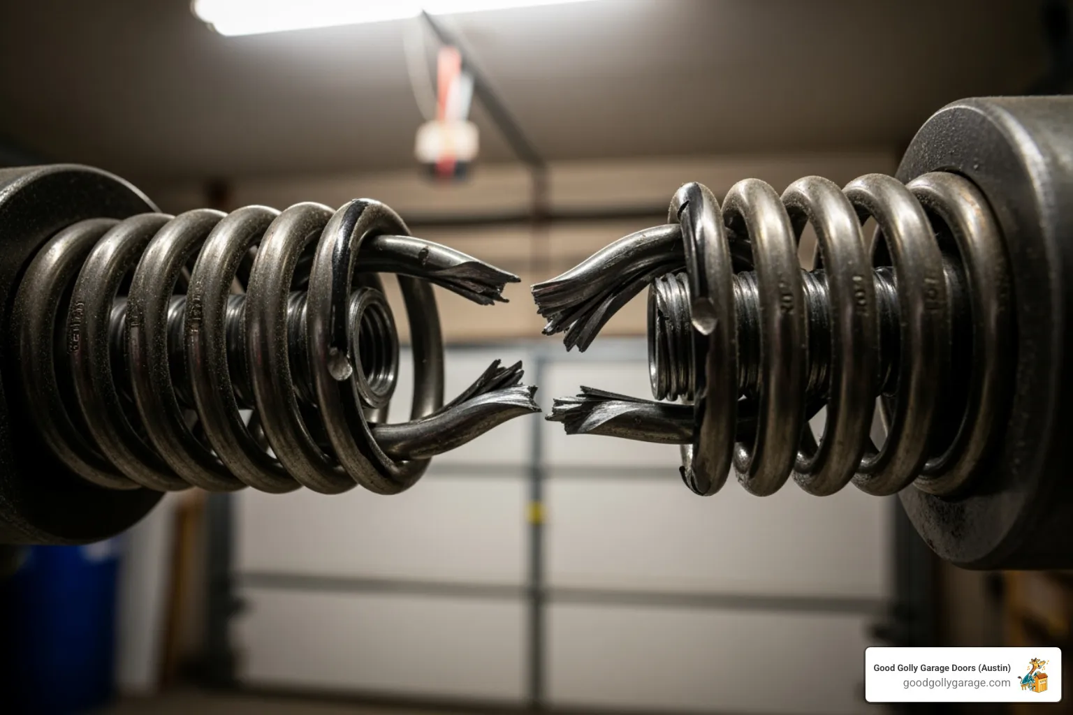 snapped garage door torsion spring - emergency broken garage door in west lake tx