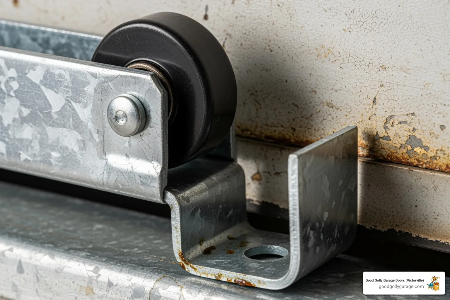 garage door roller that has come off the track - Why Is My Broken Garage Door In Oak Hills CA