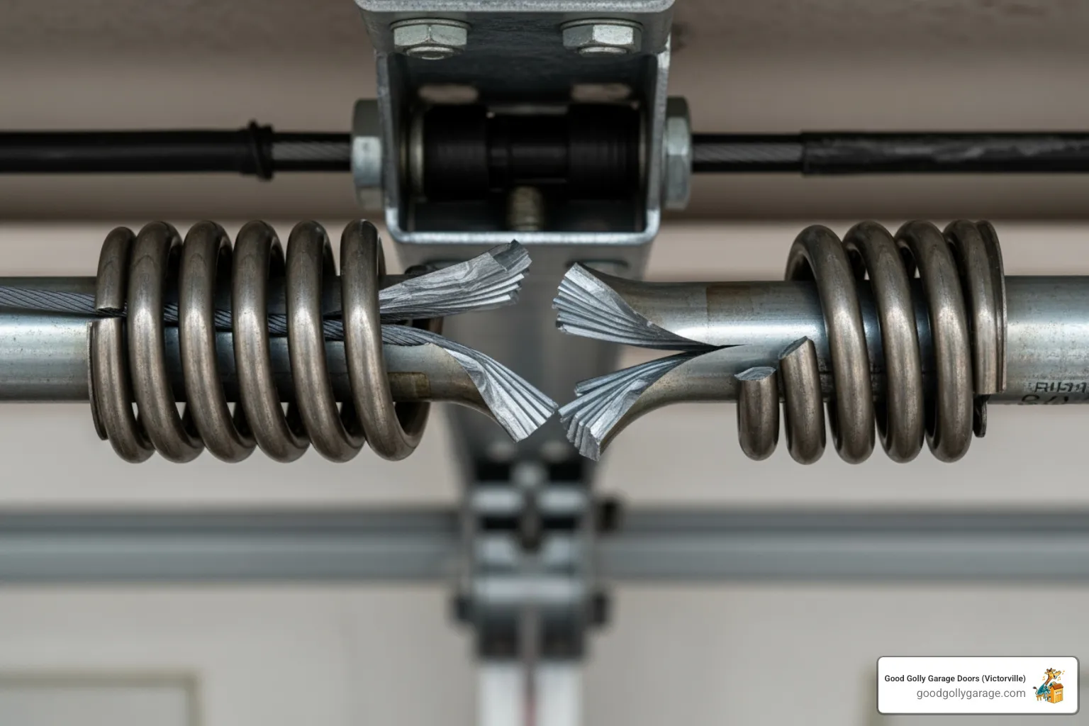 snapped garage door torsion spring - emergency broken garage door in victorville ca