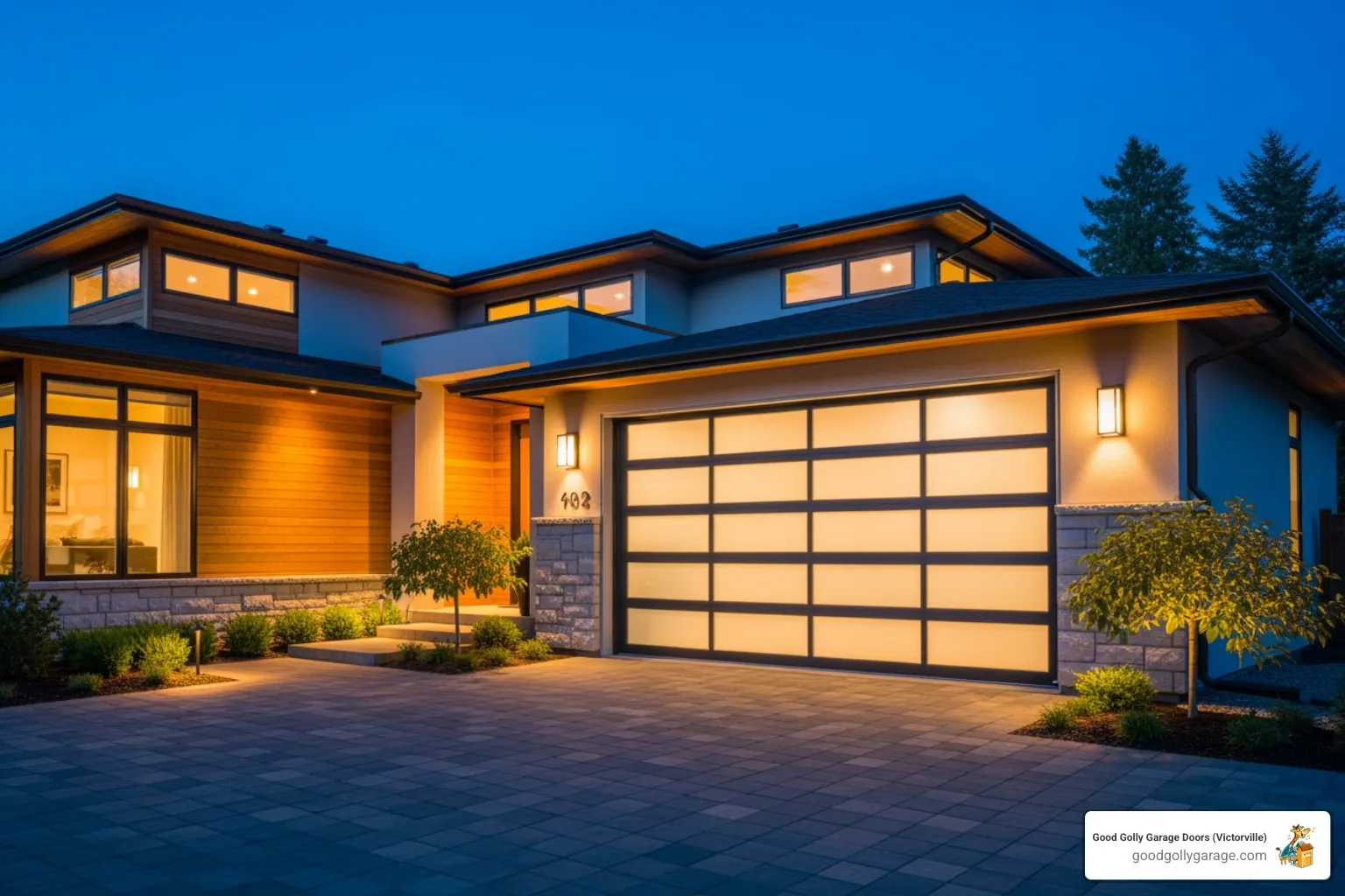 Infographic showing the top 5 benefits of new garage door installation: enhanced home security with modern locking systems, improved energy efficiency through better insulation, increased property value up to 4% return on investment, enhanced curb appeal with modern styles and finishes, and reliable daily operation with reduced maintenance needs - garage door installation in oak hills ca