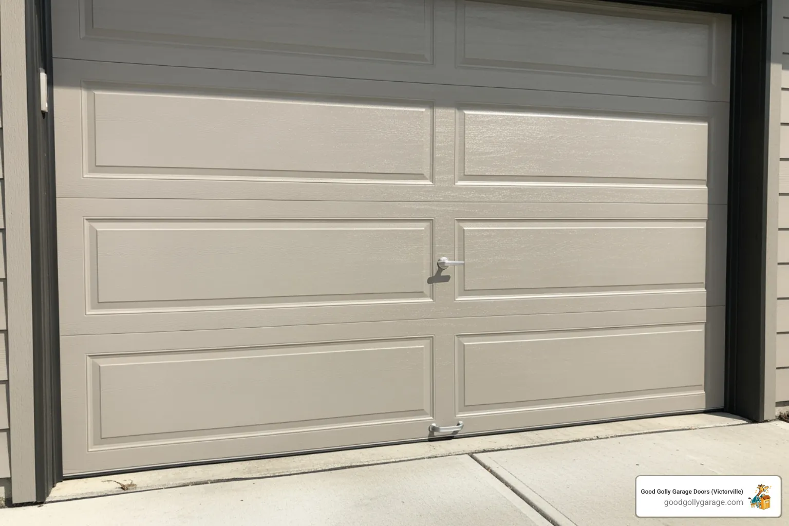 A well-maintained garage door with visible weather stripping, looking fresh and clean - emergency garage door installation in lake arrowhead ca