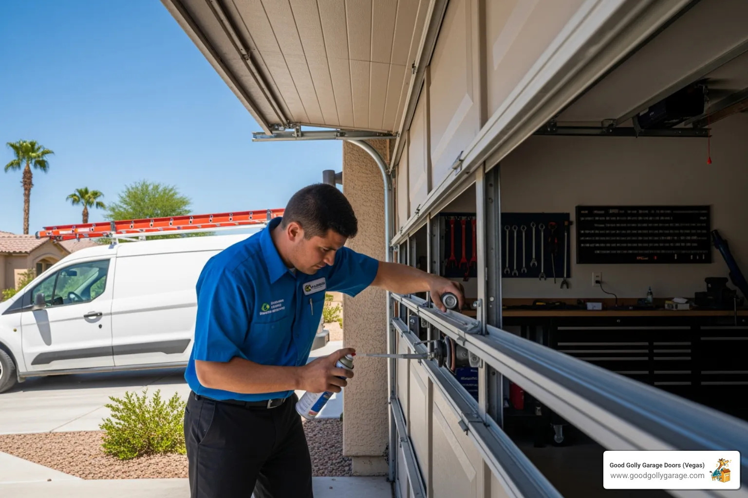 Infographic illustrating the key pillars of garage door maintenance: Safety, Longevity, Security, and Performance - garage door maintenance service north las vegas nv