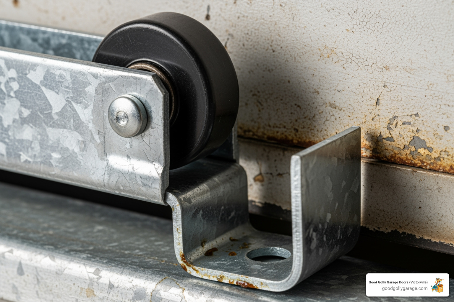 garage door roller that has come off the track - Why Is My Broken Garage Door In Oak Hills CA