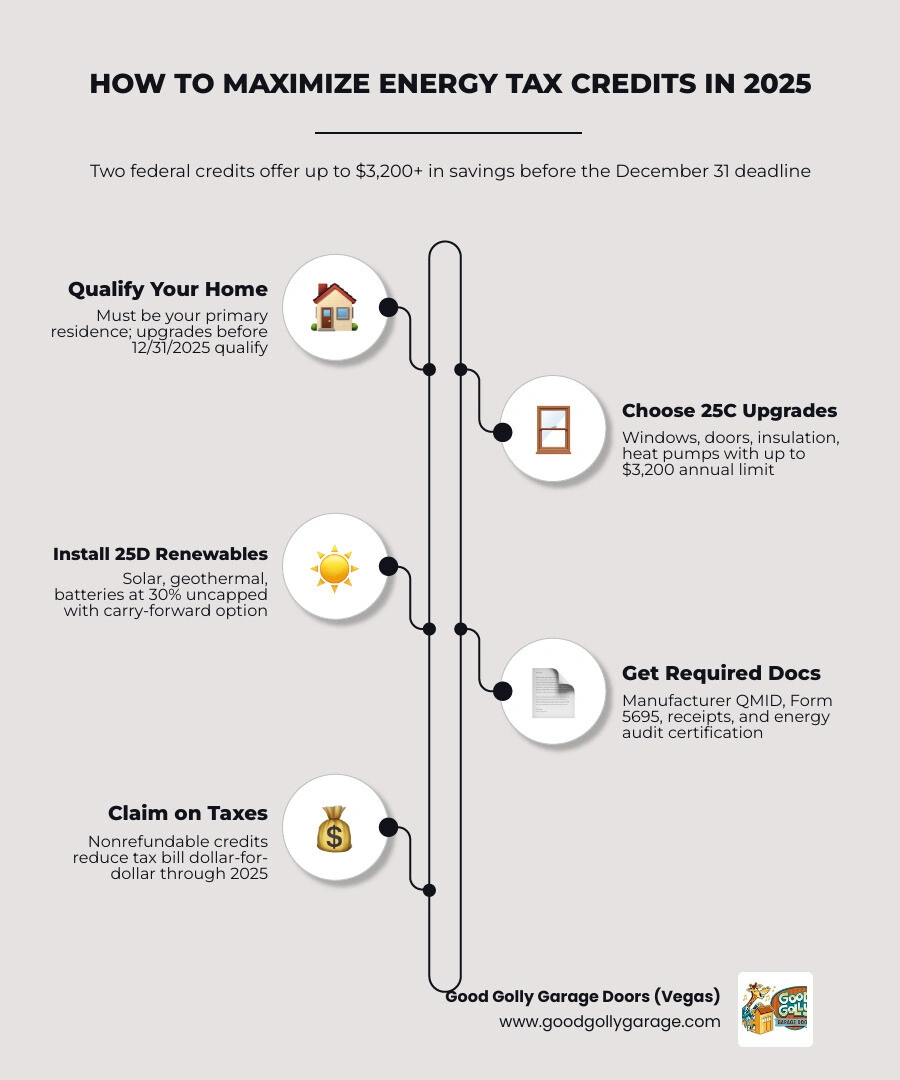 Infographic comparing 25C Energy Efficient Home Improvement Credit vs 25D Residential Clean Energy Credit with credit limits Infographic comparing 25C Energy Efficient Home Improvement Credit vs 25D Residential Clean Energy Credit with credit limits