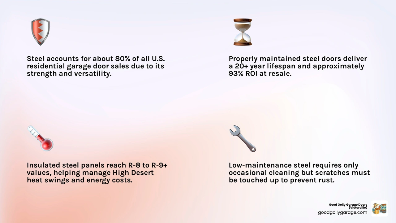 Infographic comparing steel garage door pros and cons including lifespan ROI maintenance and insulation infographic Infographic comparing steel garage door pros and cons including lifespan ROI maintenance and insulation infographic