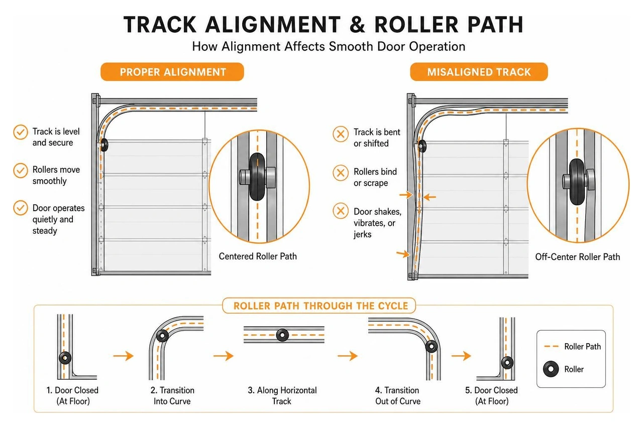 diagram showing track alignment and roller path diagram showing track alignment and roller path