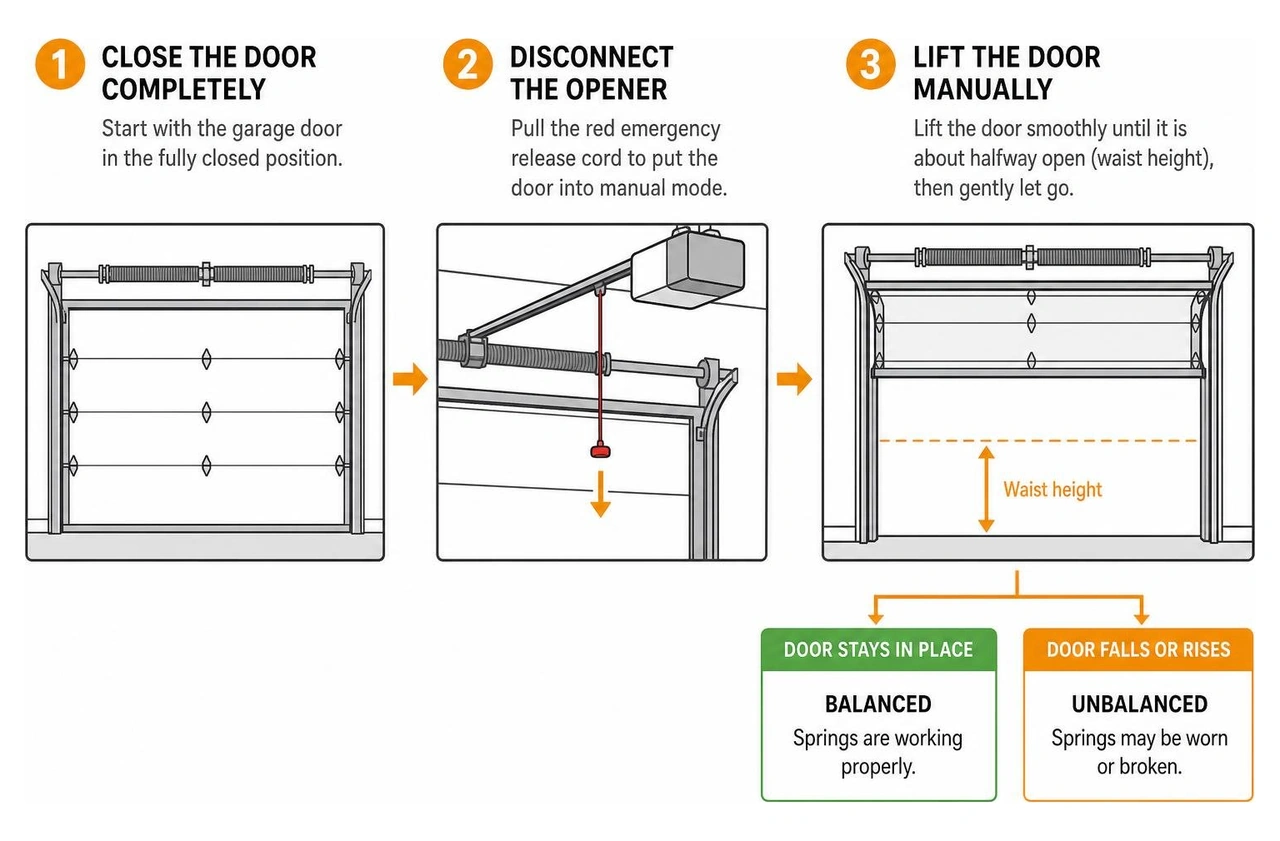 step by step guide to performing a garage door balance test safely