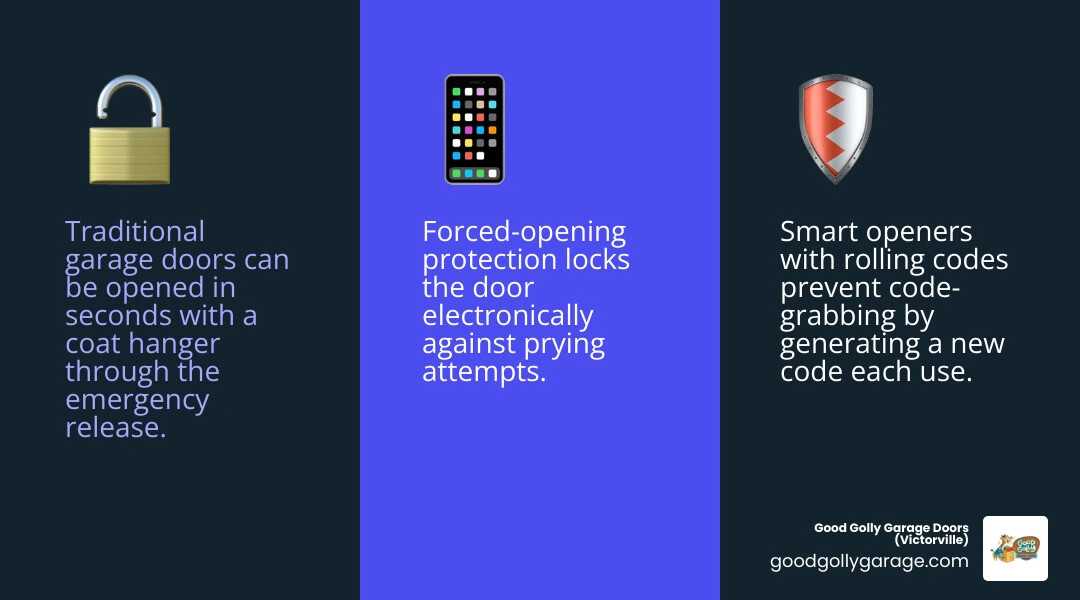 checklist infographic of smart garage door security features worth having for homeowners infographic