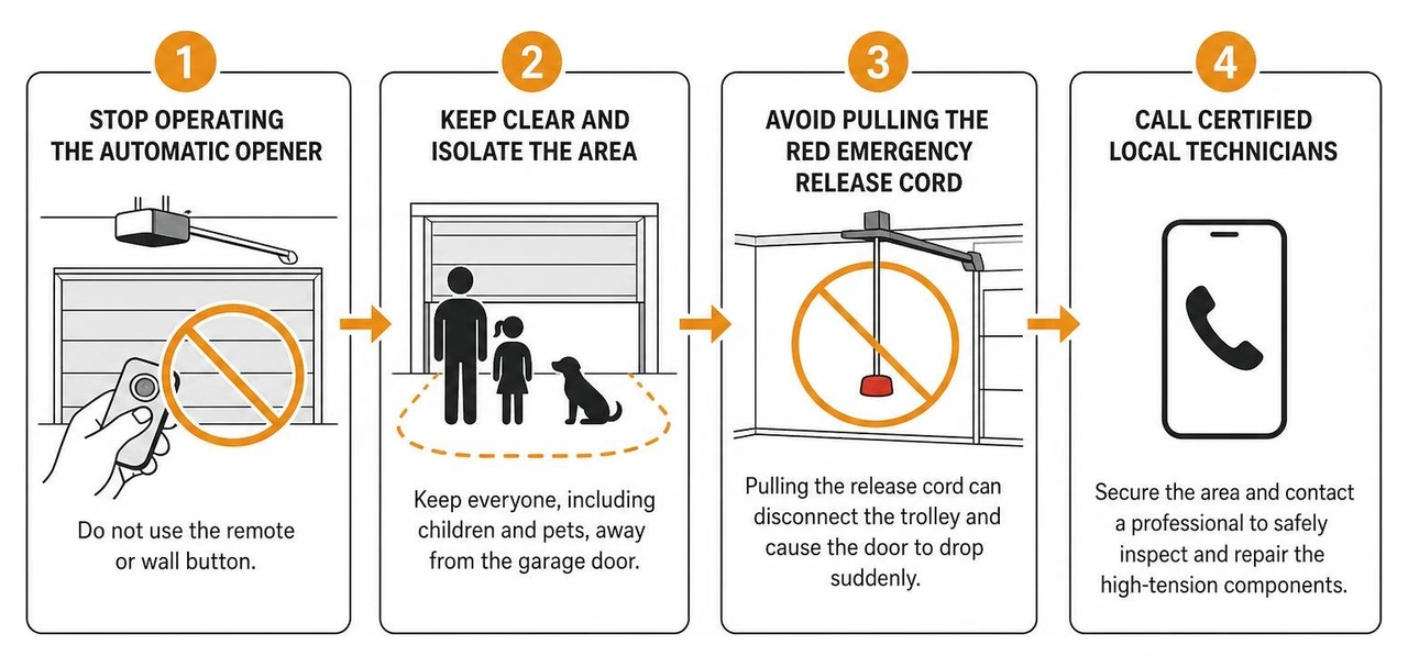 diagram of emergency safety response steps when garage door spring breaks diagram of emergency safety response steps when garage door spring breaks