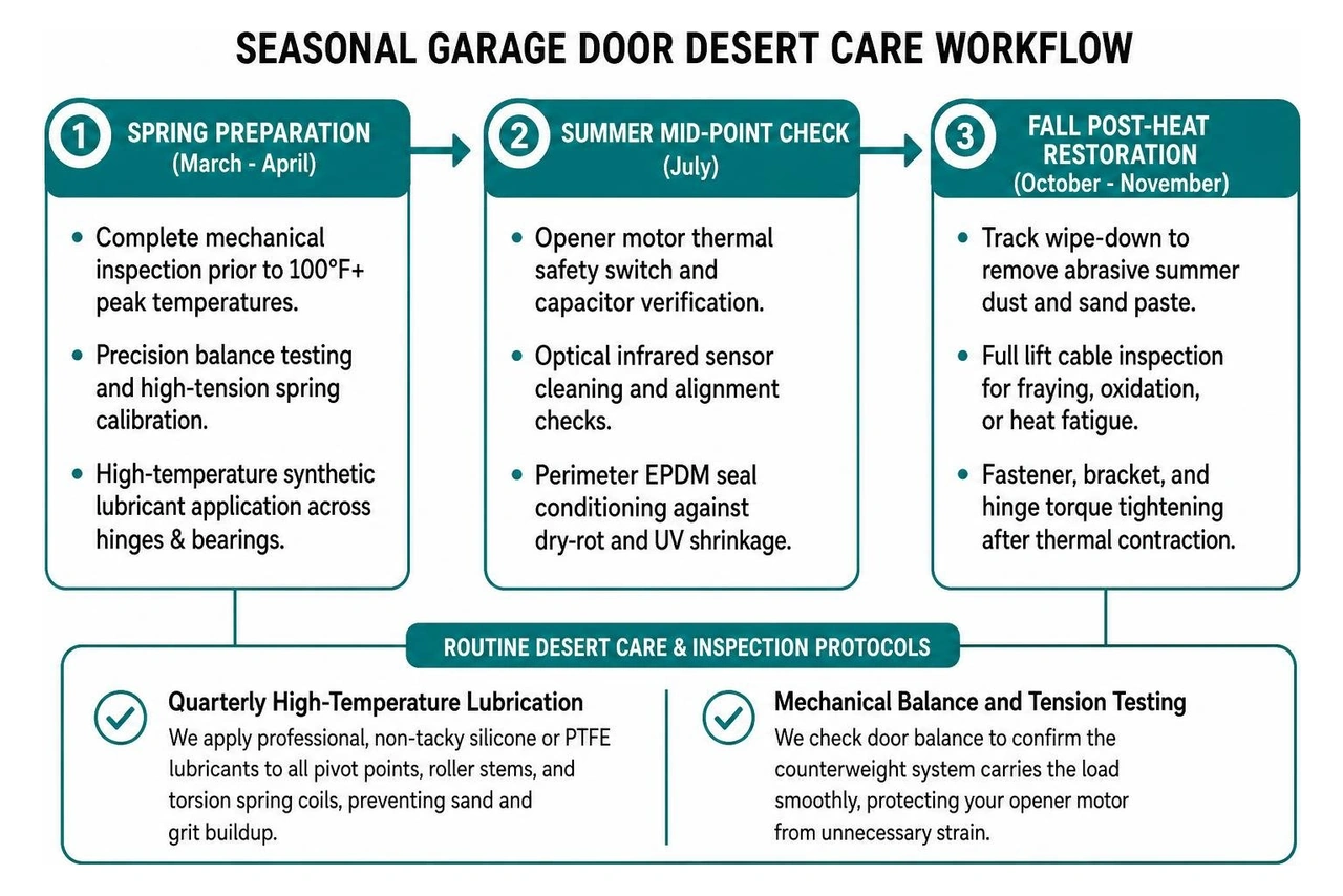 Seasonal garage door desert care workflow Seasonal garage door desert care workflow